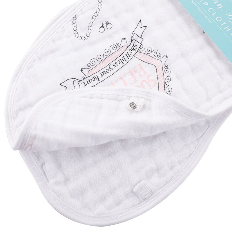 Gift Set: Southern Belle Baby Muslin Swaddle Blanket and Burp Cloth/Bib Combo Extra Large Bamboo Cotton