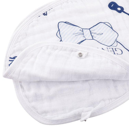 Gift Set: Southern Gentleman Baby Muslin Swaddle Blanket and Burp Cloth/Bib Combo Hospital Coming Home Essential
