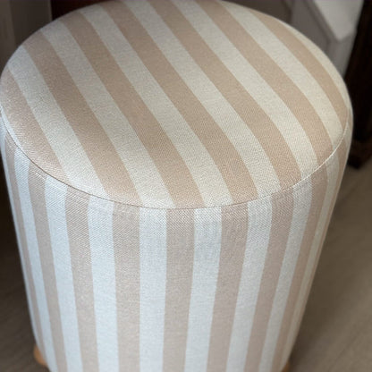 Striped Upholstered Stool Ottoman