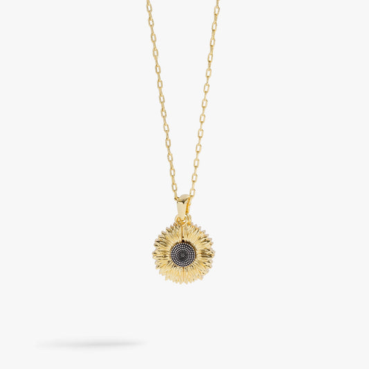 Sunflower 'Choose Happiness' Mantra Necklace