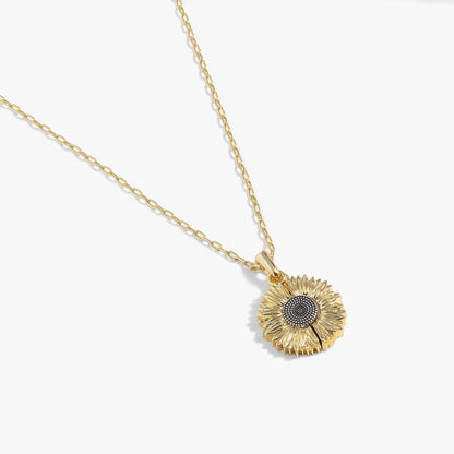 Sunflower 'Choose Happiness' Mantra Necklace