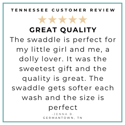 Gift Set: Tennessee Baby Muslin Swaddle Blanket and Burp Cloth/Bib Combo Newborn Essentials for Feeding and Comfort