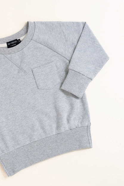 ORGANIC COTTON CREWNECK -  GRAY