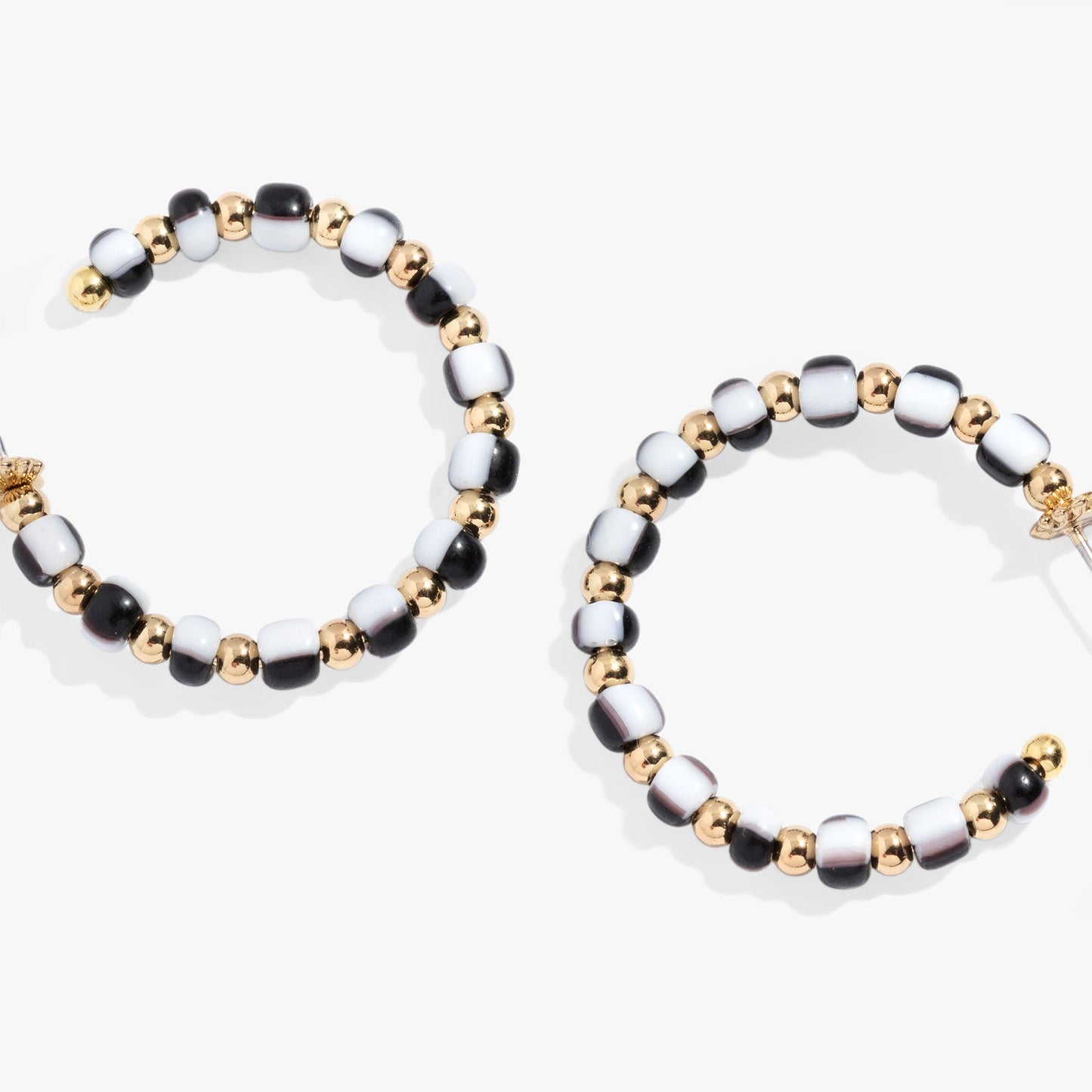 Toile Beaded Hoop Earrings