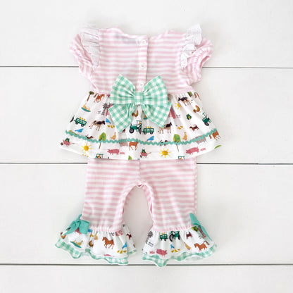 Girls Tractor Romper
