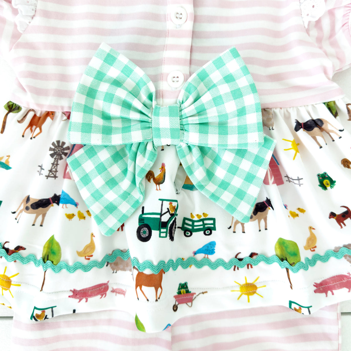 Girls Tractor Romper