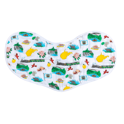 West Virginia Baby Giftset:  Baby Swaddle Blanket and Burp/Bib Combo Hospital Coming Home Essential