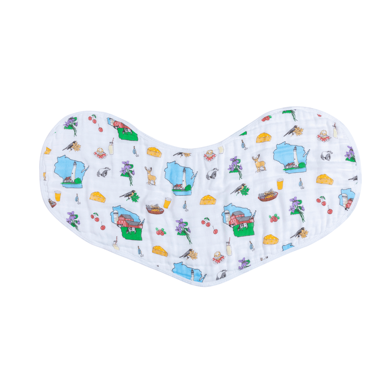 Wisconsin Baby Giftset:  Baby Swaddle Blanket and Burp/Bib Combo Newborn Essentials for Feeding and Comfort